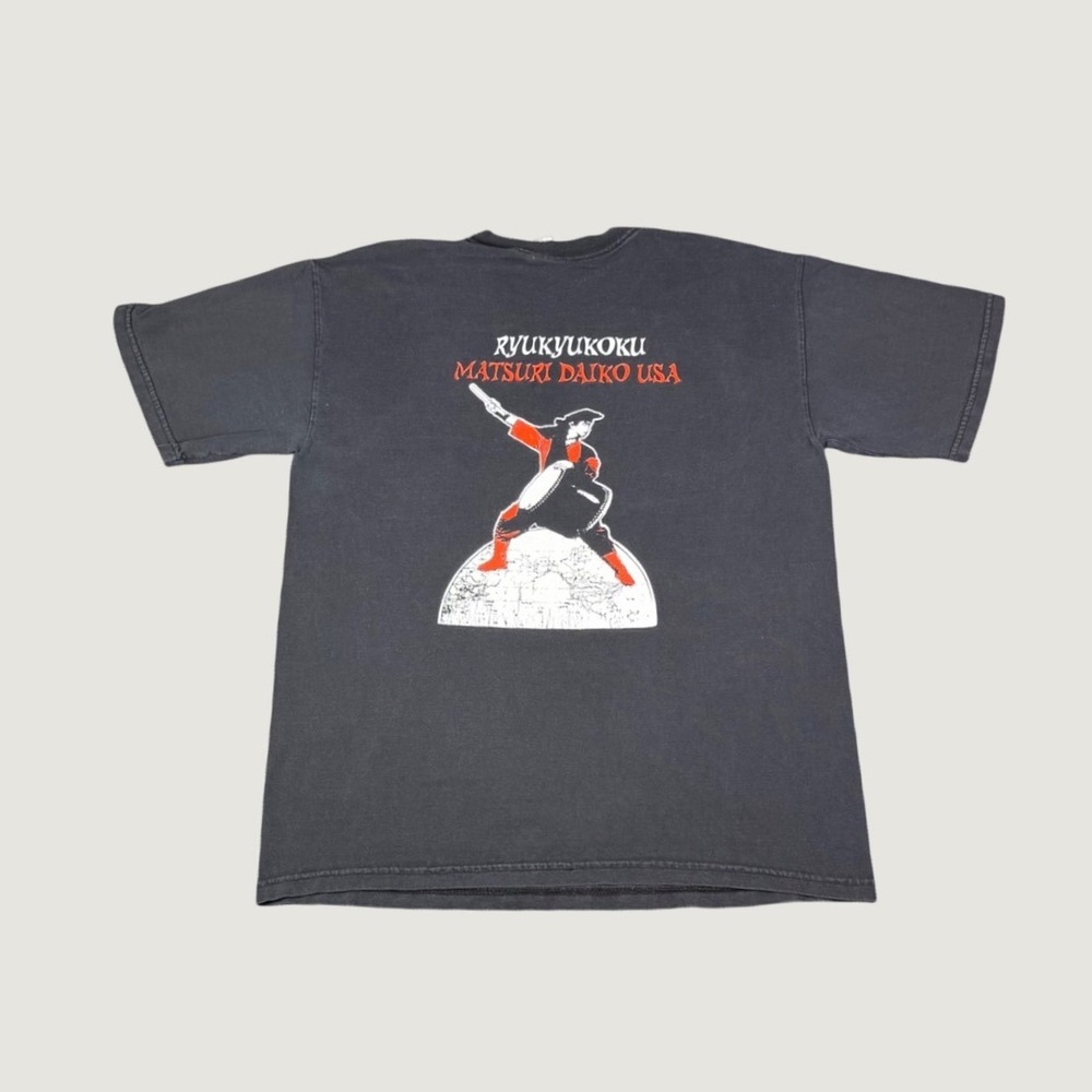 Ryukyukoku Matsuri Daiko USA Drum Dance Graphic T-Shirt Mens M Black Gildan
